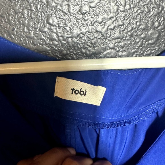 Tobi Women's Cobalt Blue Elbow Sleeve V-Neckline Blouse Size Small - Picture 5 of 7